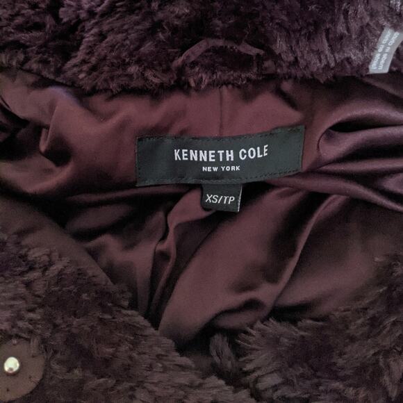 Kenneth Cole Shaggy Faux Fur Coat XS - Picture 9 of 13